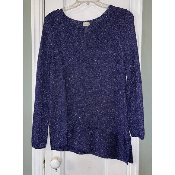 NWOT Chico’s Women's Purple Sparkly Sweater Top - Picture 1 of 3
